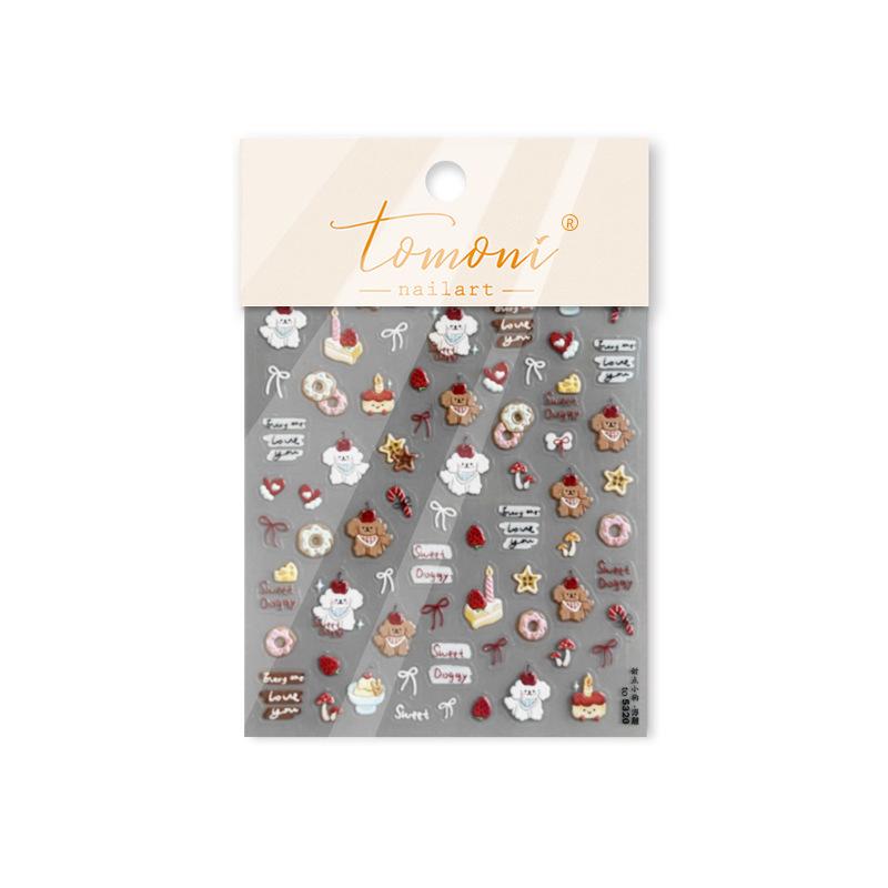 Tomoni 3D Cute Children's Nail Stickers - Dessert & Puppy Jewelry Designs