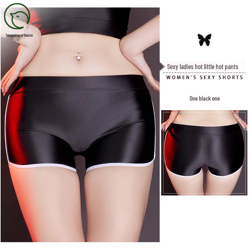 Silky Glossy Hip-Lifting Yoga Shorts: Campus Style Body Shaping Lingerie