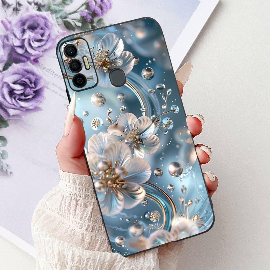 Для Tecno Spark 7 Чехол KF6 KF6j KF6i Обложка Милый Модный Кот Цветок Мягкий Силиконовый Защитник Для Tecno Spark 7P 7T Spark7 Pro Capa
