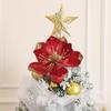 24CM Velvet Artificial Magnolia Christmas Flowers Bouquet Christmas Tree Ornaments Home Room Decoration New Year Gift