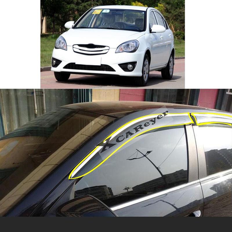 Для Hyundai Solaris Accent 2006 2007 2008 2009 2010 2011 Автомобильная наклейка Пластиковый оконный стекло Ветровик Защита от дождя/солнца Вентиляционное отверстие