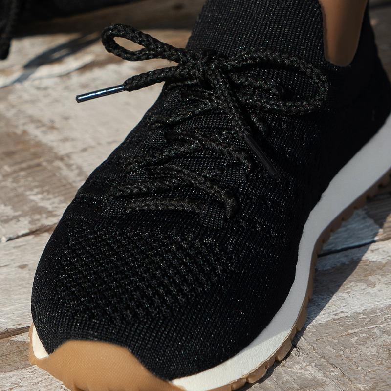 Fashion Brown Knit Breathable Sneakers Shoes Women  New Soft Sole Platform Flats Woman Plus Size 43 Non Slip Casual Shoes