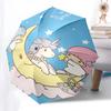 1pc Unicorn Moon Basket Starry Sky Automatic Folding Umbrella - Portable 3-Fold Design with Iron Frame, Perfect for Fans, Travelers, Daily Use, and Fe