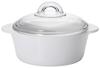 ADERIA Pot Glass Pot Cooker Cerabake Fire Cocotte Pot 1L White для открытого и [Антипригарное покрытие/Подходит для использования на открытом огне, в микроволновой печи, духовке/Керамическое покрытие] K-9461