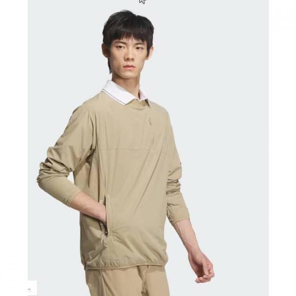 Adidas Golf Golf Windlady Long Sleeve Polo Shirt Im6422 Beige