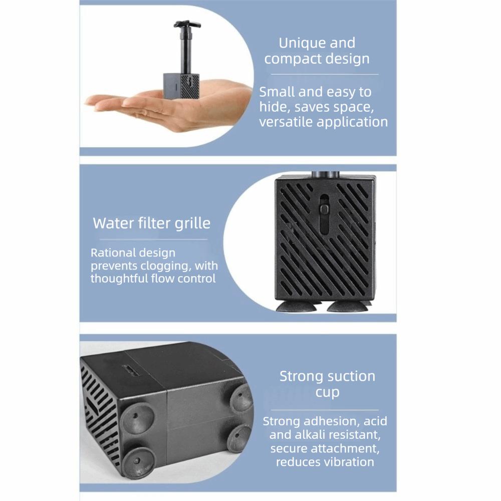 Built-in Design Turtle Tank Wave Pump Rotary Spray Submersible Pump Aquarium Pump Aquarium
