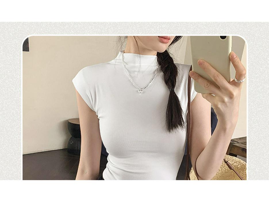 Женская облегающая футболка с открытой спиной: Летний, без рукавов, с полувысоким воротником, стиль 'hot girl'