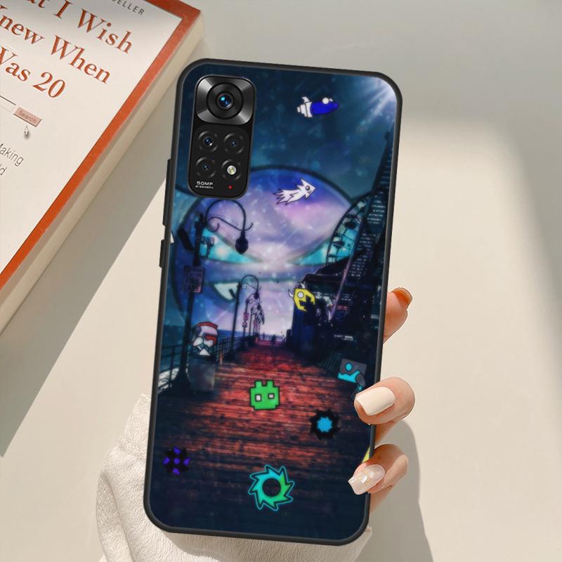 Чехол Geometry Dash для Xiaomi Redmi Note 11 10 Pro 8 9 9S 10S 11S 9A 9C 10A 10C K40 K50 Игровой чехол