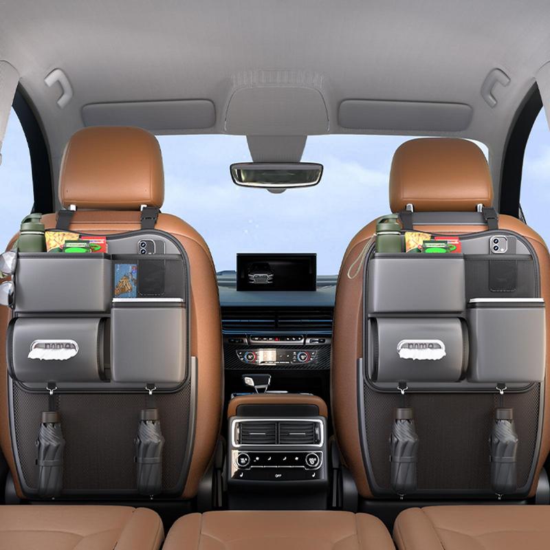 Органайзер для заднего сиденья автомобиля, контейнер для хранения салфеток на заднем сиденье автомобиля, автомобильный мусорный бак, кожаный автомобильный мусорный бак для автомобиля