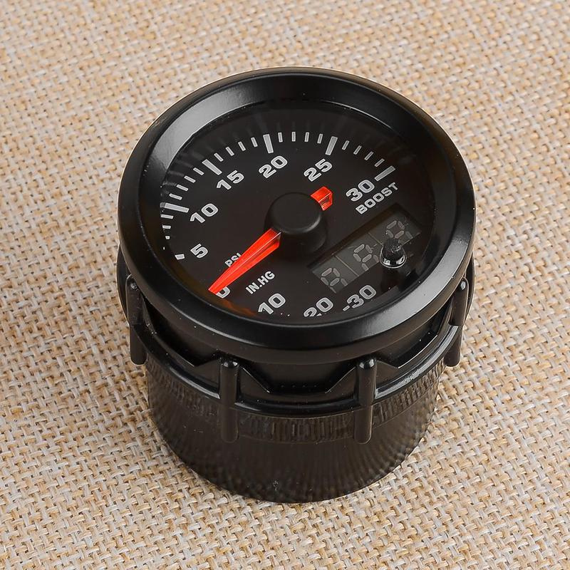 2" 52mm LED Universal Car Turbo Boost Meter Psi Pressure Gauge Digital & Pointer 7 Color