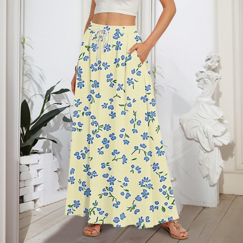 Женские струящиеся расклешенные юбки-макси с оборками и эластичным поясом, элегантные многослойные длинные юбки в стиле бохо