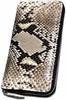 Bercute Genuine Snakeskin Leather Long Wallet for Men and Women, L-Shaped Zipper with Coin Pocket, Round Zipper Closure, Large Capacity,