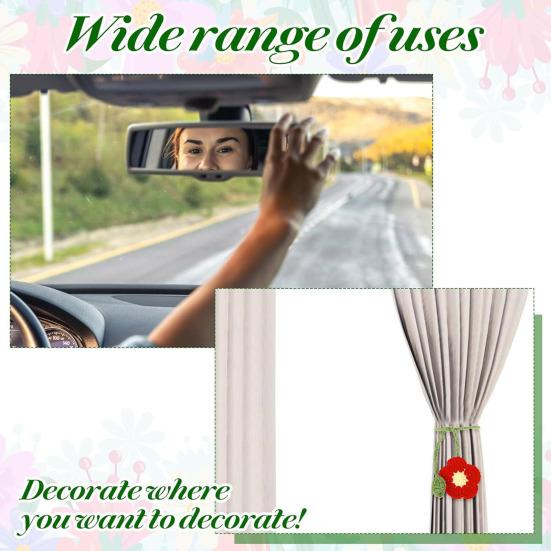 5 шт. Вязаная крючком закладка в виде цветка, Ручная работа, Закладка в виде подсолнуха, Вязаная подхватка для штор, Подарок для книголюба, учителя