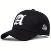 Унисекс бейсболки с вышивкой буквы A, весенне-осенняя уличная регулируемая повседневная шляпа, хип-хоп шляпа, солнцезащитная шляпа