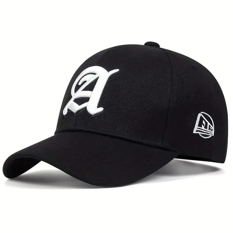 Унисекс бейсболки с вышивкой буквы A, весенне-осенняя уличная регулируемая повседневная шляпа, хип-хоп шляпа, солнцезащитная шляпа