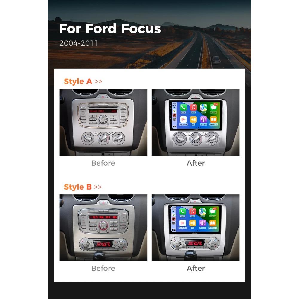 Автомобильное радио для Ford Focus 2 3 Mk2 Mk3 2004-2011 Wireless Carplay Android Auto 4G Автомобильный мультимедийный проигрыватель GPS DSP 2 Din