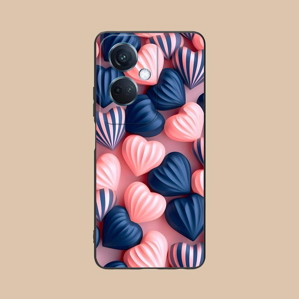 Светящийся чехол для телефона OPPO Reno 14 13 12 11 10 9 8 7 6 5 F T Pro 5G в стиле Y2K с рисунком в виде сердечек, цветной, для смартфона, роскошный