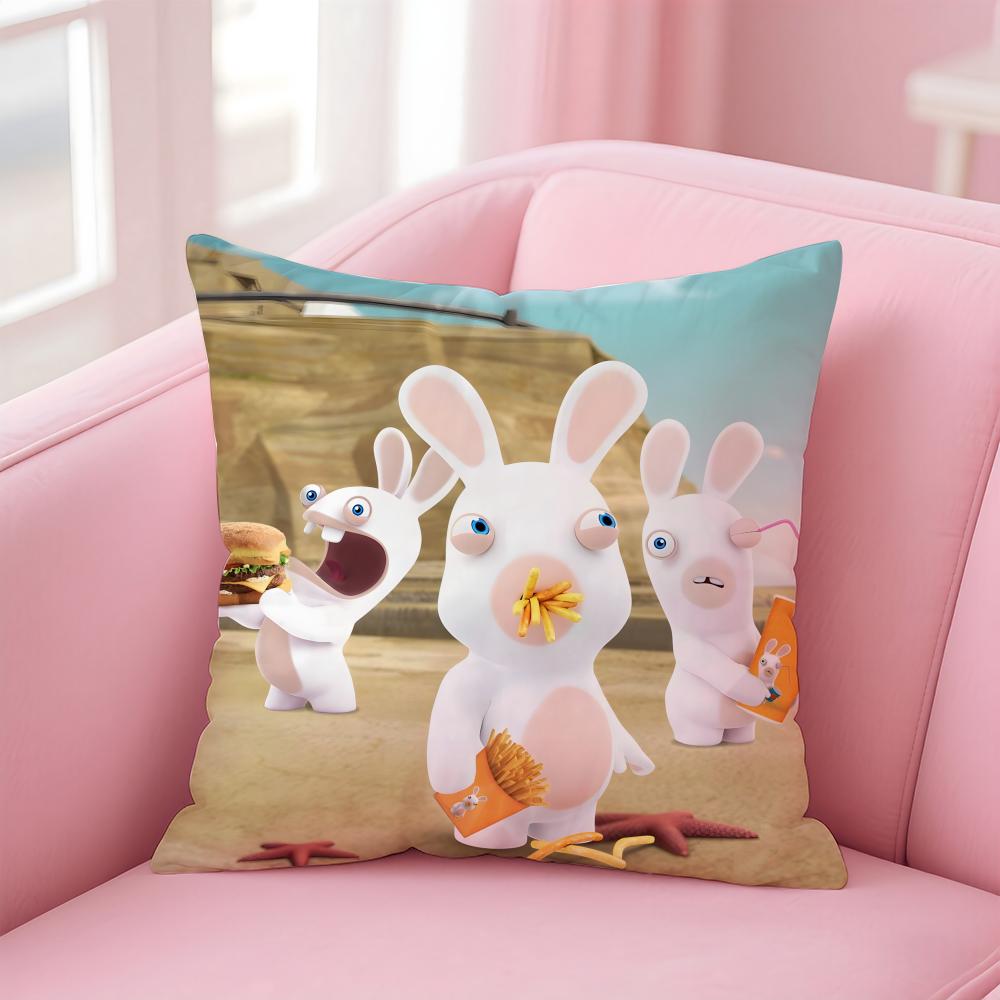 Чехол на подушку R-Rabbids I-Invasion для дома и автомобиля, многоцелевой, двусторонний, мягкий и прочный, для повседневного использования