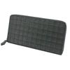 Inden Long Bundle Round Black X Black Different Checkered Pattern Wallet, Wallet, Y, Zipper, Deerskin, Lacquer, 2111-01-119