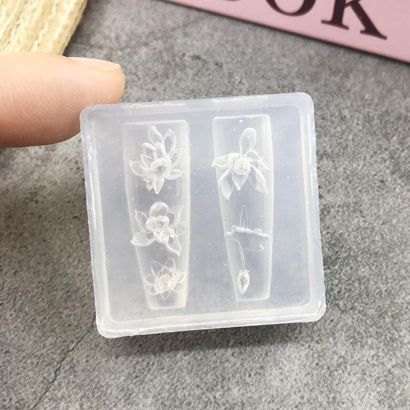 Прозрачный силиконовый молд для нейл-арта Изысканный ручной работы Бабочка Бант Цветок 3D Аксессуар для нейл-арта DIY Креативный молд для нейл-арта Подарок