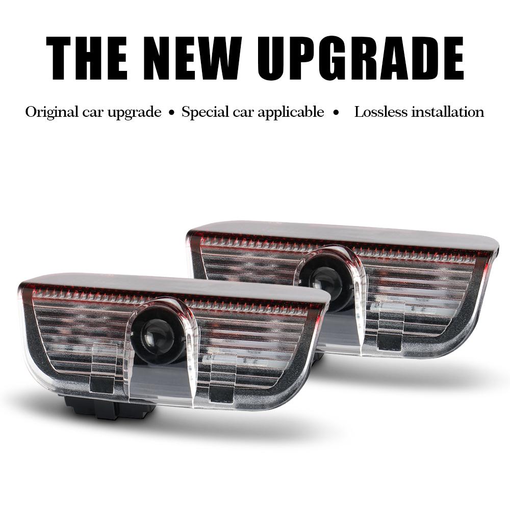 2025 Hot 2PCS Car Door Projector Decor Lamp LED Welcome Lights for Skoda Superb 2009 2013 2014 Badge Emblem Auto Decoration Acce