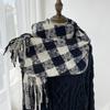 Scarf Women's Autumn and Winter Advanced Sense Thickened Warm Shawl New Imitation Cashmere Plaid Scarf