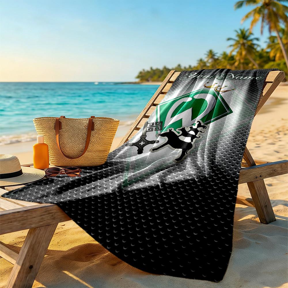 Vfl Wolfsburg Customize Text Beach Towel High Absorbency Quickdry Suitable For Sports Travel Swimming Yoga Bathroom Beach And Pool