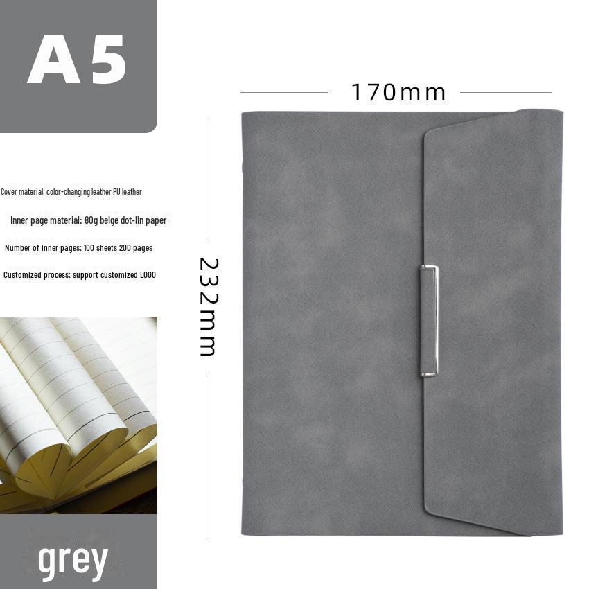 Блокнот формата А5 с тремя сложенными листами, с металлической пряжкой и подарочной коробкой с настраиваемым логотипом