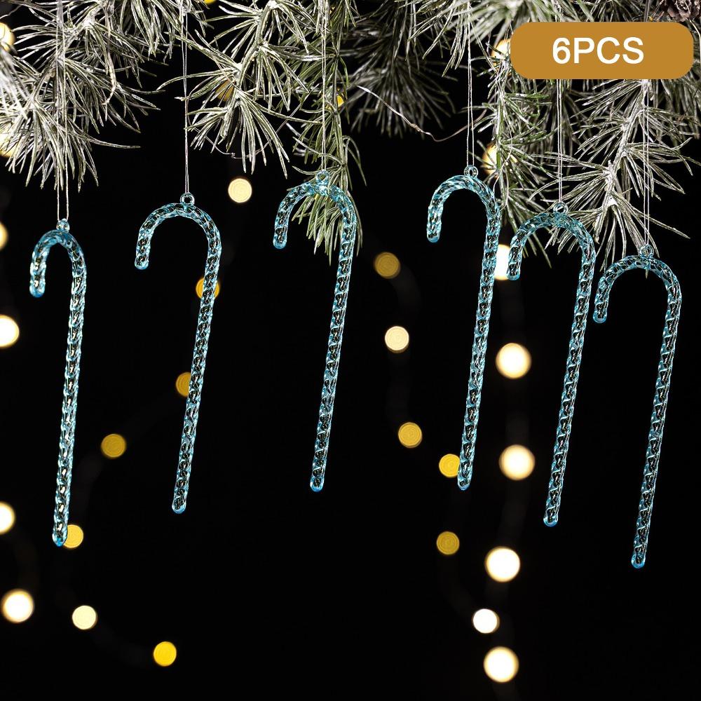 Transparent Acrylic Snowflakes Shatterproof Icicle Pendants Ice Strip Xmas Tree Ornaments New Year