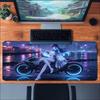 Cyberpunk Biker Anime Girl Large Extended Mouse Pad NonSlip Rubber Desk Mat With Stitched Edges For Gaming Laptop Desktop