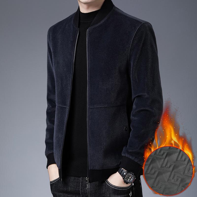 Осенняя мужская куртка из искусственной норки, трендовая корейская версия, с коротким воротником-стойкой, куртка с бейсбольным воротником, шерсть