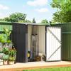 Garden Tool Shed in Galvanized Steel with Door, 100x104x160 cm, Dark Grey