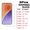 3Pcs Full Cover Glass For Xiaomi 15 Global Pro 14T 14 Civi Screen Protector