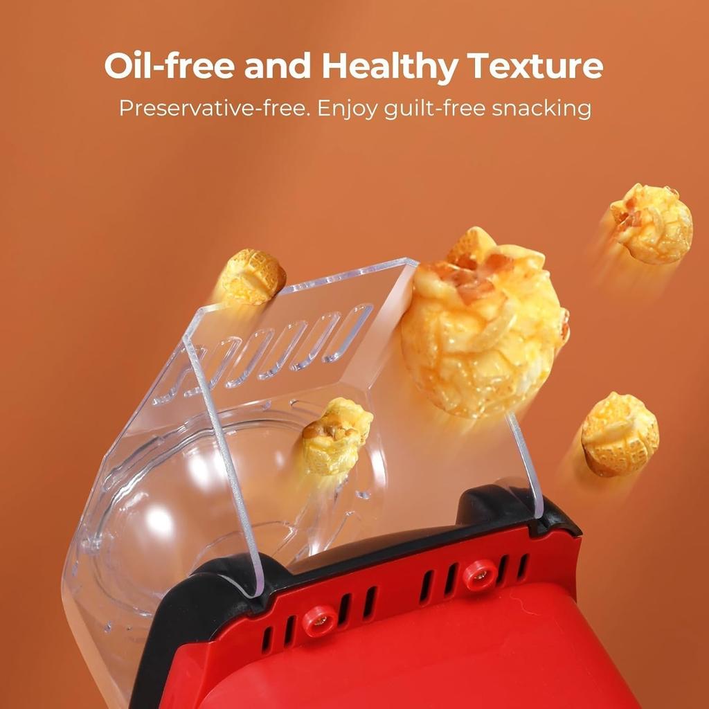 Аппарат для попкорна, электрический аппарат для приготовления попкорна, аппарат для приготовления попкорна с горячим воздухом мощностью 1200 Вт, можно завершить работу за 2 минуты, управление одним щелчком, полезно для здоровья