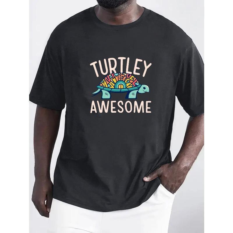 Футболка с принтом 'Turtley Awesome' европейского размера, Мужские футболки, Повседневная футболка с коротким рукавом для лета