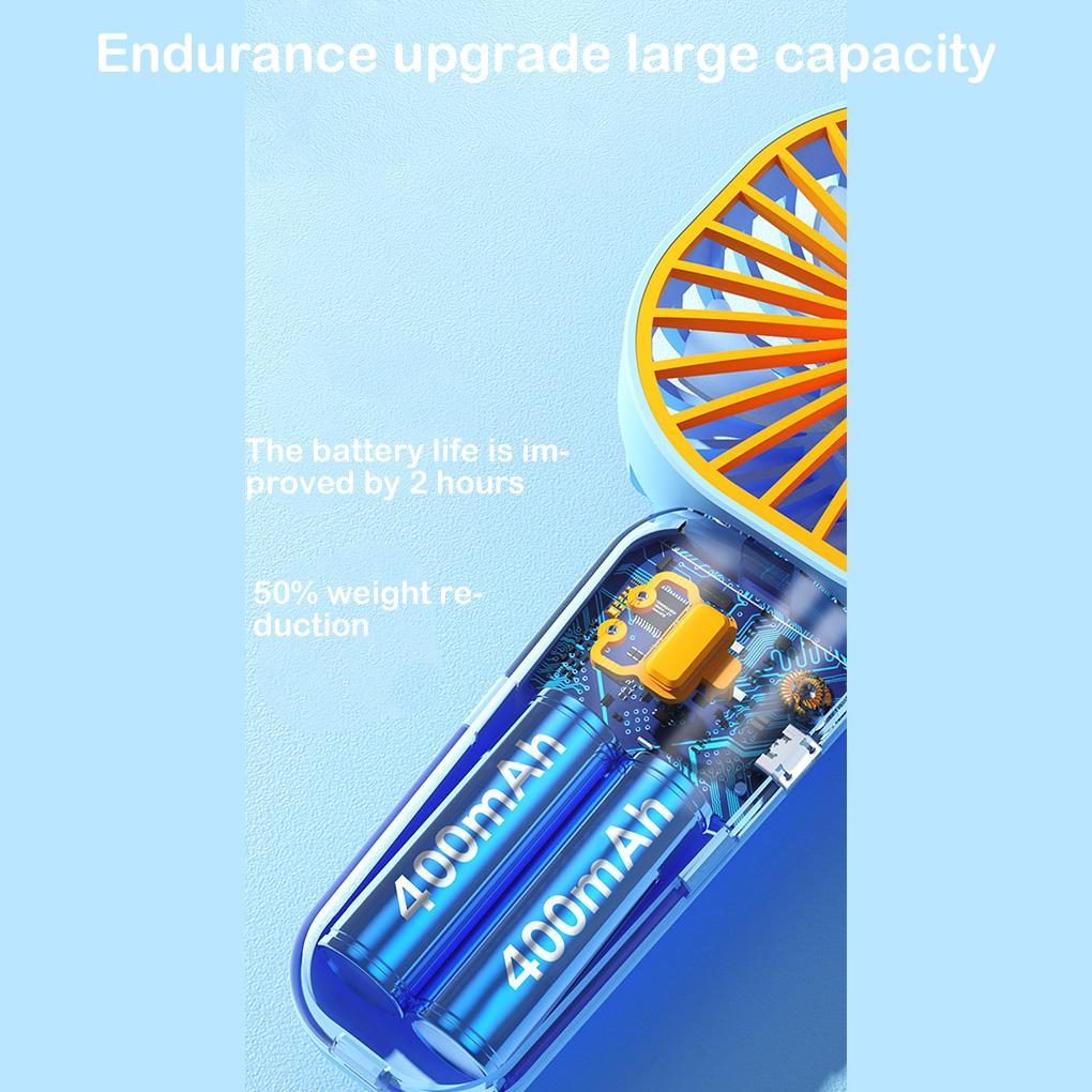 Мини-ручной вентилятор с USB-перезаряжаемым воздушным охлаждением, настольный, с длинной батареей, подарок для путешествий, покупок, автомобилей, офиса