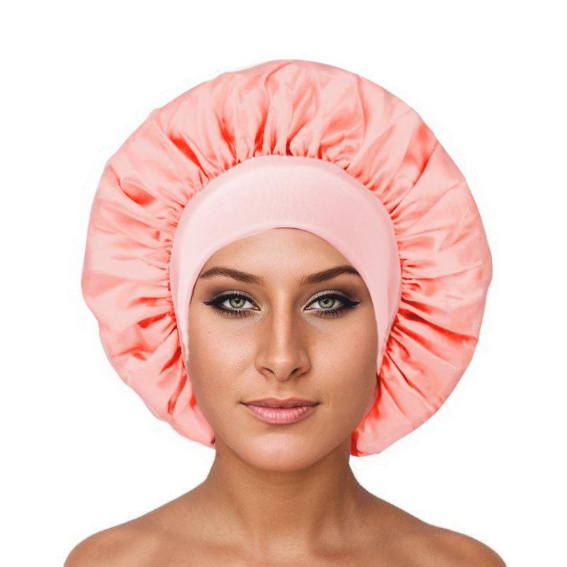 Взрослая шелковая атласная шапочка для сна с широкими полями для ухода за волосами - европейский и американский стиль, послеродовая шапочка для ванны