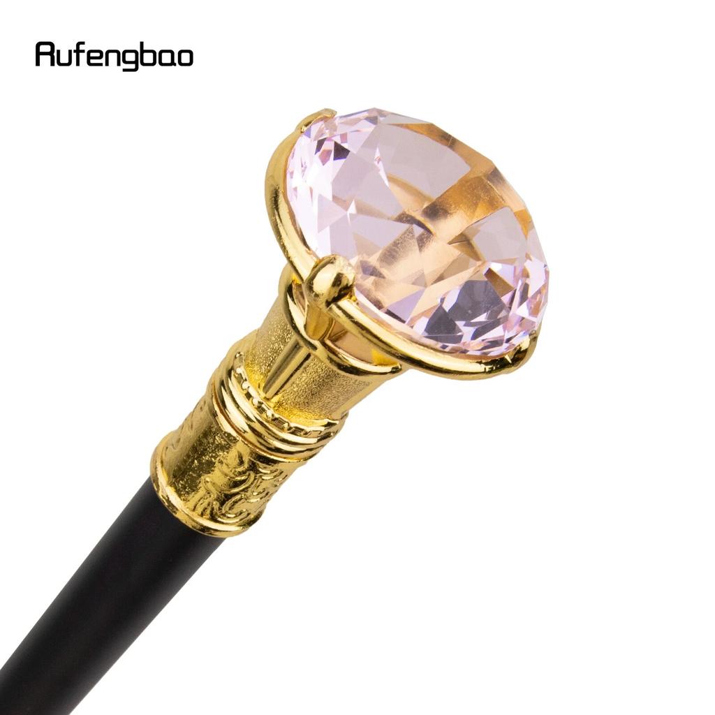 Розовая ромбовидная Золотая трость, модная декоративная трость, элегантная трость для джентльмена, ручка для трости для косплея, 93 см