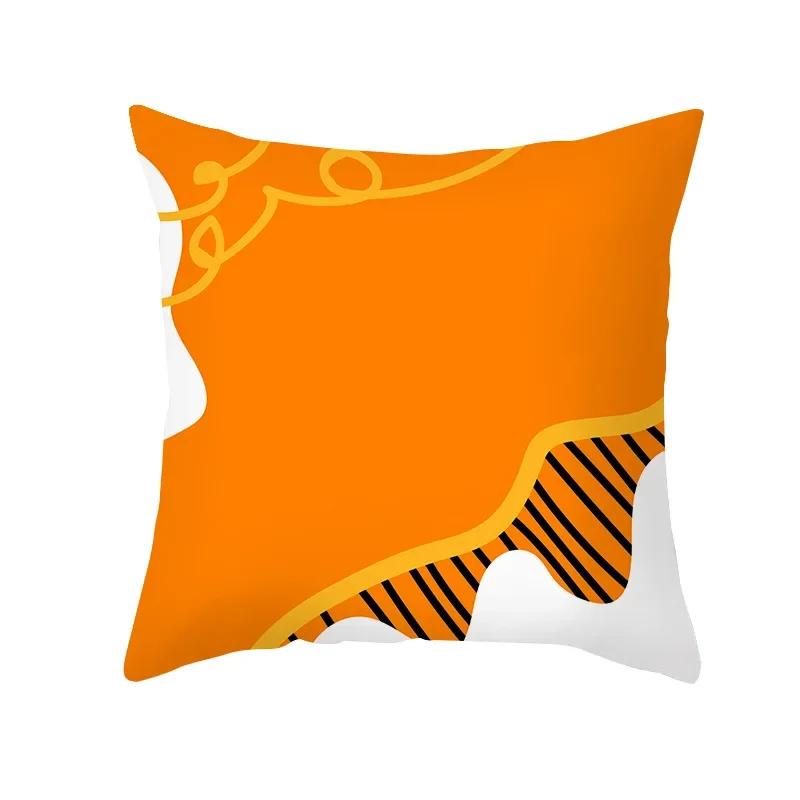 2023 Brand New Yellow Orange Abstract Geometry Print Pillow Cushion Cover Modern Nordic Sofa Throw Pillowcase Home Decor 45x45cm