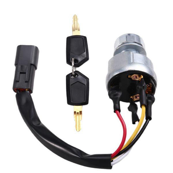 Ignition Switch with Key for Caterpillar Models: 277B, 246, 262, and 232B. Model Number: 142-8858.