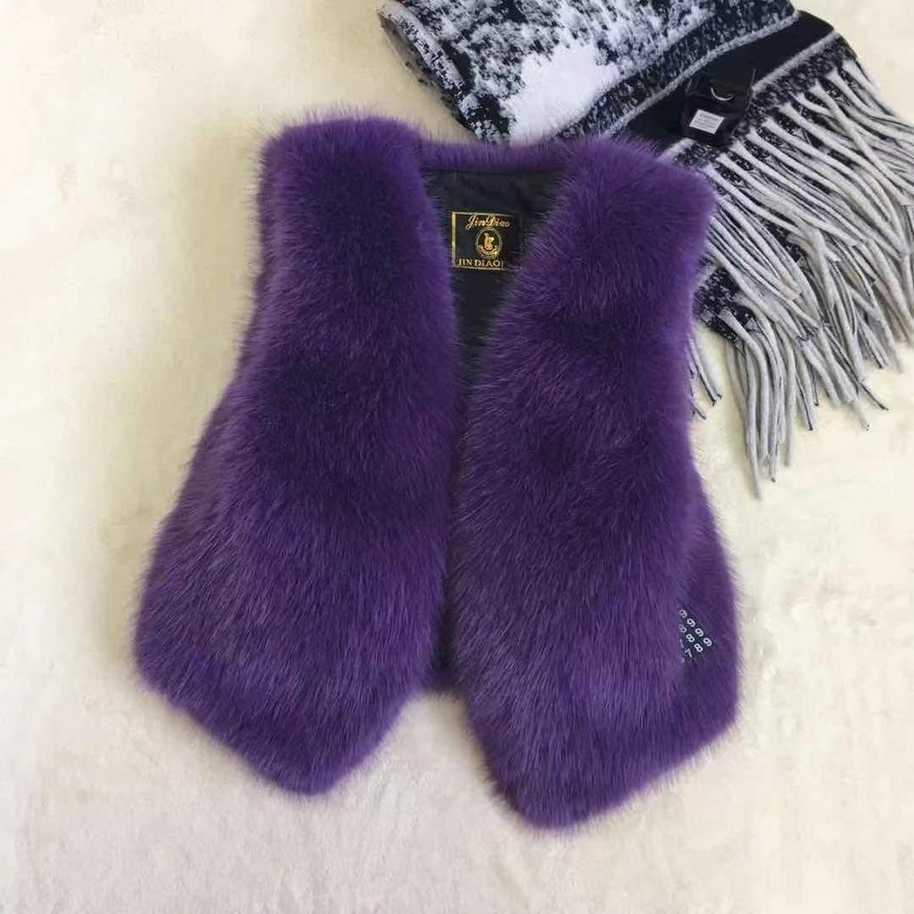 Осенне-зимние модели жилета из искусственного меха лисы, короткий женский, аутентичный, мужской, рождественский красный, маленький человек, маленький аромат