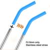 2Pcs Silicone BPA-Free Tips Covers for Metal Protectors Straws Reusable Food-Grade Straw Straw Flexible Temperature Resistant Elbow Replacement