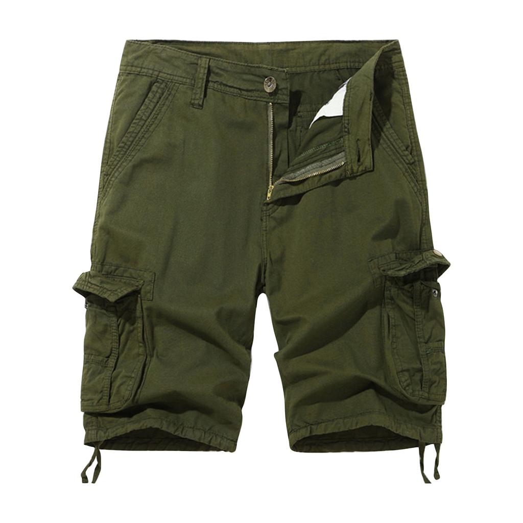 Men's Summer Workwear Shorts Loose Casual Five-Point Pants Multi-Pocket Zipper Men's Jogging Shorts