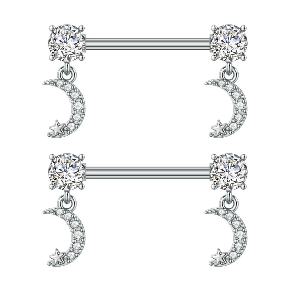 2 шт., милый медведь, бабочка, висячие пирсинг сосков, нержавеющая сталь, крест, звезда, подвесной щит для сосков, штанга для женщин, кольца для сосков