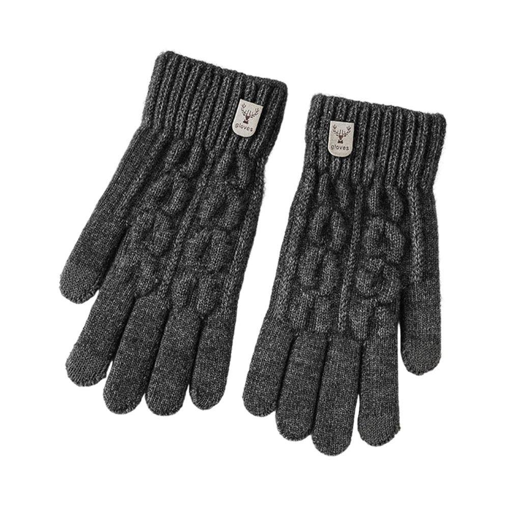 Thickened Winter Knitted Gloves Warm Wool Gloves Fashion Touch Screen Gloves for Men Women