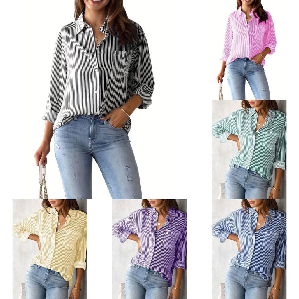 Streetwear Loose Fit Shirt With Long Sleeves For Casual Women