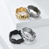 Fashion Retro Nordic Viking Text Titanium Steel Ring for Men Jewellery Gold Black Silver Women Stacking Accessories Couple Finger Rings