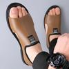 2024 Новый бренд повседневная обувь для отдыха на природе модные мужские тапочки удобная пляжная обувь высококачественные кожаные мужские сандалии на плоской подошве