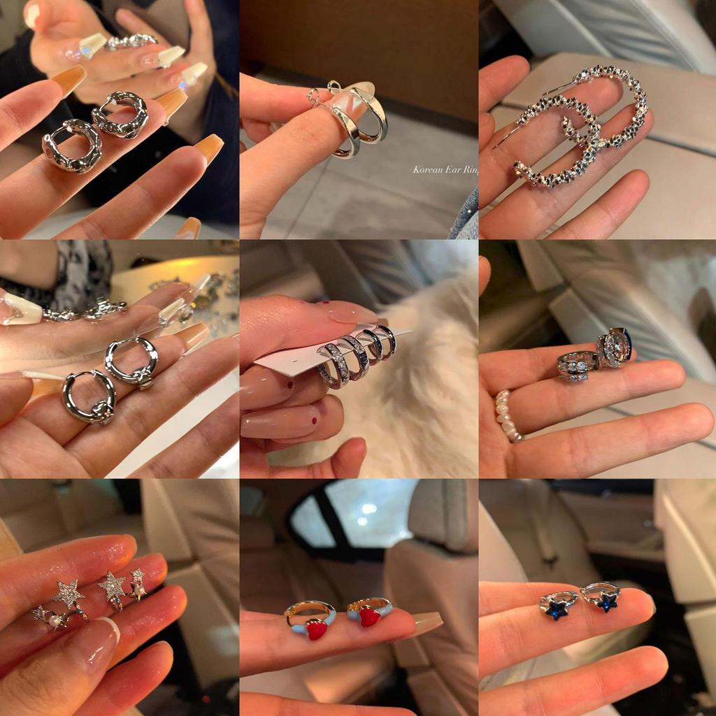 Винтажные красные серьги-кольца в гонконгском стиле: Элегантный женский аксессуар на осень/зиму