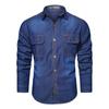 Весенние и осенние джинсовые рубашки Мужская рабочая одежда Рубашки с длинным рукавом Европейские и американские Американские выстиранные рубашки Осенние мужские рубашки